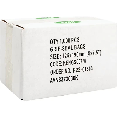 Image of Avon 5&quot;X7.1/2&quot; Write on Grip Seal Bags, Pk 1000