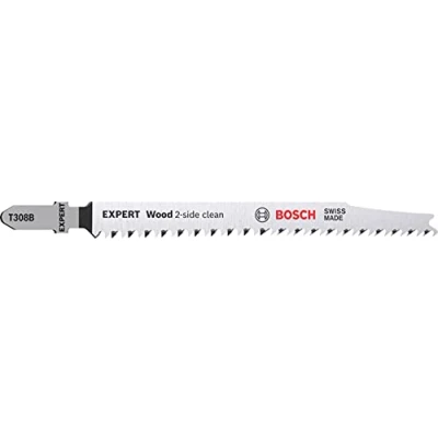 Image of Bosch 25x EXPERT wood 2 side clean T308B Jigsaw Blade (for Solid furniture board, Plywood, Length 117 mm, Professional Accessory Jigsaw)