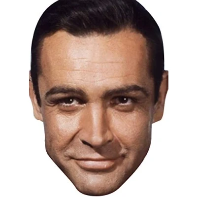 Image of FoxyPrinting Sean Connery Celebrity Cardboard Party Face Mask Fancy Dress