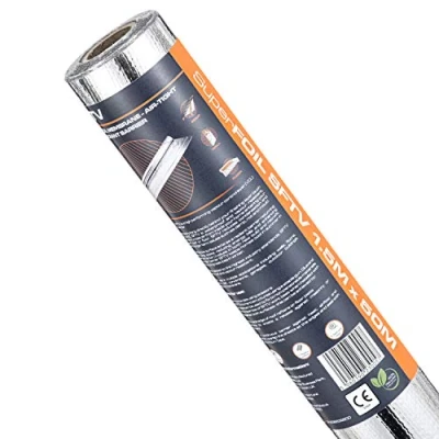 Image of SuperFOIL SFTV Reflective Membrane 1.5m x 25m Energy Saving Foil Sheet 2 in 1 Sustainable Radiant Barrier &amp; Waterproof Vapour VCL for Home Auto