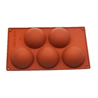 Image of Chocolate Molds, Extra Large Hemisphere Silicone Mould with 5 Cavities,Mould for Chocolate, Cake, Jelly, Dome Mousse