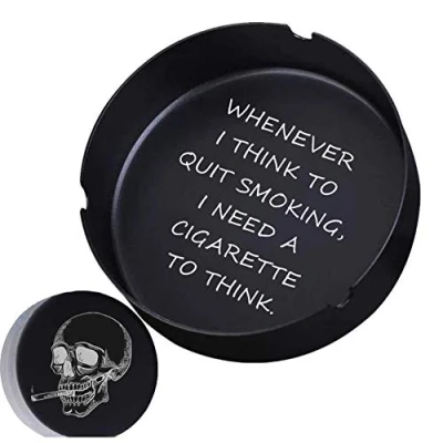 Image of Personalized Stainless Steel Ashtray For Cigarettes Ash Tray Home Patio Bar Name Text Letter LOGO Customized Engraving