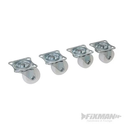 Image of Fixman Light Duty Swivel Castors 4pk 31mm