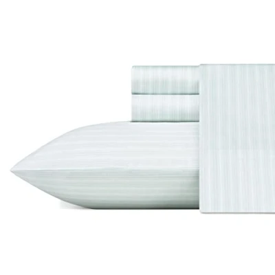 Image of Laura Ashley Soft Sateen Cotton Bedding Set Sleek, Smooth, &amp; Breathable Home Decor, Lottie Blue/White, Full