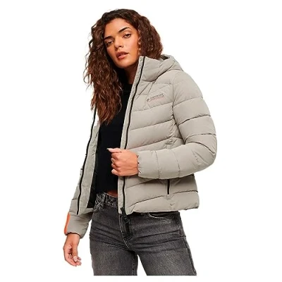 Image of Superdry Women&#039;s Quilted Jacket, Winter Stone Grey, UK 8