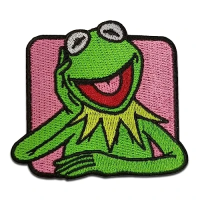 Image of Comercial Mercera DISNEY © The Muppets Kermit Frog Iron on Patch Applique Size 5.3 x 6 cm