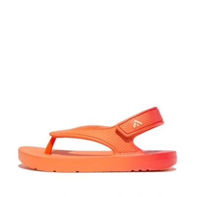Image of Fitflop Boy&#039;s Girl&#039;s iQUSHION Kids Toddler Ombre Ergonomic FLIP Flops, Red Coral, 6 UK Child
