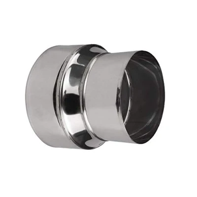 Image of Stainless Steel Stove Pipe Reducer Tube Connector Chimney Flue Liner Adaptor (Ø120mm / Ø110mm)