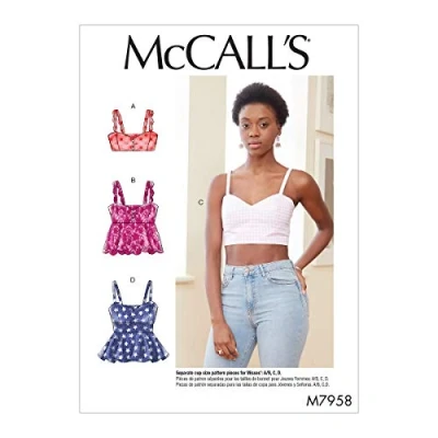 Image of McCall&#039;s McCalls M7958A Misses&#039; Tops, Paper, White, Various