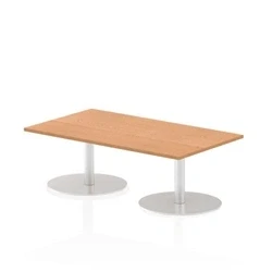 Image of Italia 1400 x 800mm Poseur Rectangular Table Oak Top 475mm High Leg