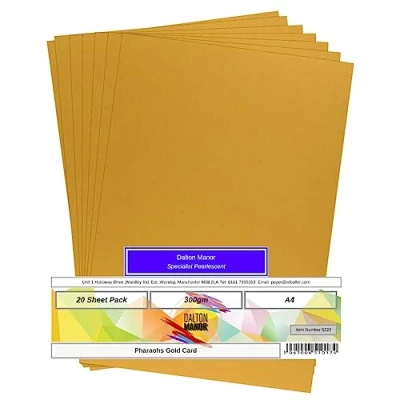 Image of Dalton Manor Pharaohs Gold Pearlescent Card A4 300gsm Pack 20
