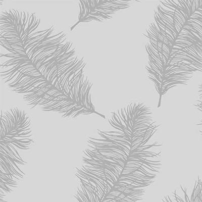Image of Fawning Feather Grey Silver Metallic Shimmer Wallpaper Feature Wall YöL