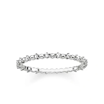 Image of Thomas Sabo Women Ring Dots with White Stones 925 Sterling Silver TR2153 051 14