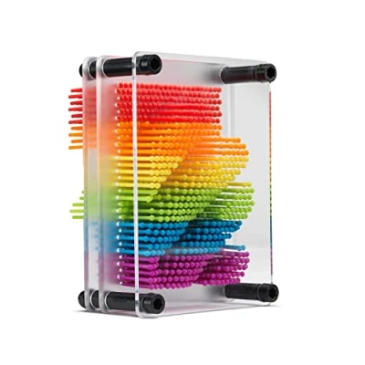 Image of #winning Rainbow Pin Art Desk Toy Plastic Lightweight Fun 3D Desktop Sculpture Gadget
