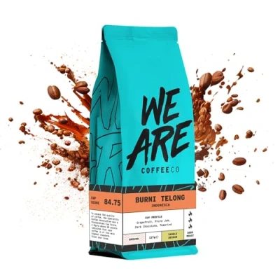 Image of Coffee Ground for Cafetiere, 227g Bag Indonesian Coffee, 100% Arabica, Dark Roast Speciality, Single Origin (We Are Co)