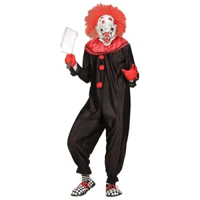 Image of W WIDMANN MILANO Party Fashion Horror Clown Costume for Men, Killer, Psycho, Circus, Halloween, Carnival, Theme Parties