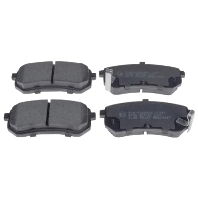 Image of 5830207A00, 5830207A10, 583020XA00 Brake pad set BLUE PRINT ADG04267 Rear Axle with acoustic wear warning anti squeak plate HYUNDAI: i10 I
