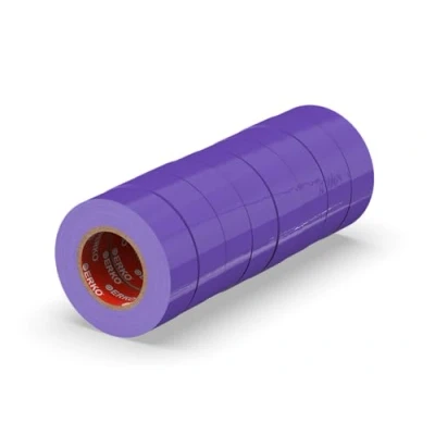 Image of ERKO electrical insulation tape Purple 19mm x 20m 8 pack for wires, High flexibility, adhesive strength tape, sealing Strong PVC