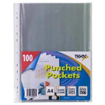 Image of 2X100 x Extra Strong A4 Plastic Wallets Premium 90 Micron + Glass Clear Poly Pockets Files