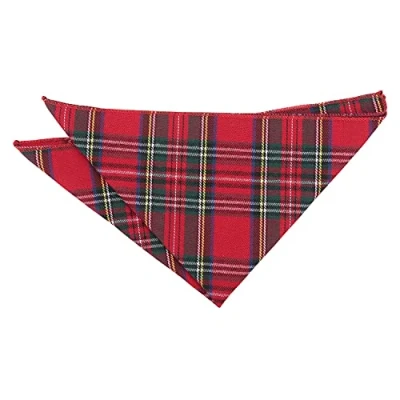 Image of DQT Mens Tartan Plaid Handkerchief Pocket Square Red Royal Stewart