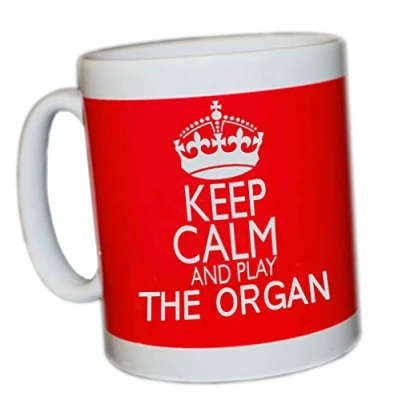Image of KEEP CALM AND PLAY THE ORGAN (RED) MUG