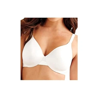 Image of Bali One Smooth U Underwire Bra, Smoothing Shapewear Concealing Full Coverage Bra with Front to Back Smoothing, White, 38C