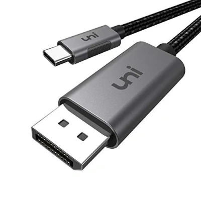 Image of uni USB C to DisplayPort Cable (4K@60Hz, 2K@165Hz), Sturdy Aluminum Type Thunderbolt 3/4 DP Compatible for iPhone 15 Pro Max, MacBook Pro/Air, iPad Pro, iMac, XPS, S23 etc. 1.8m