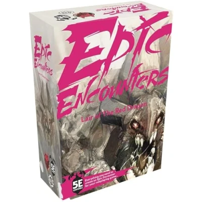 Image of Epic Encounters: Lair of the Red Dragon RPG Fantasy Roleplaying Tabletop Game with HUGE Boss Miniature, Double Sided Mat, &amp; Master Adventure Book Monster Stats, 5E Compatible