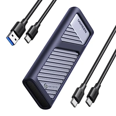 Image of UGREEN M.2 NVMe and SATA SSD Enclosure, [2023 UPGRADE] 10Gbps Heat Dissipation M2 PCIe External Hard Drive Enclosure with Silicone Case, Caddy for M Key/B+M Key in 2280/2242/2230/2260
