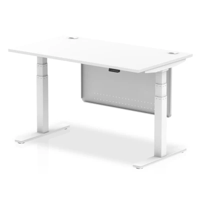 Image of Air 1400x800 Height Adjustable Desk White CP Leg Modesty Panel
