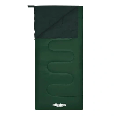 Image of Milestone Camping Rectangular Sleeping Bag/Insulated 2 Season for Camping, Hiking, Festivals, Outdoors/Includes Carry Sack / 170cm x 75cm