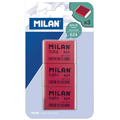 Image of A.C. Milan Blíster 3 gomas de borrar NATA 624, White