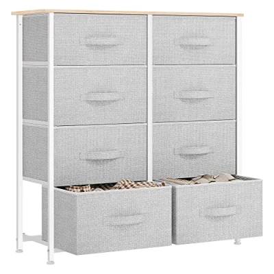 Image of YITAHOME Chest of Drawers, Non Woven Fabric 8 Drawer Storage Organizer Unit for Bedroom Living Room Closet, Sturdy Steel Frame, Easy Pull Bins &amp; Wooden Top, Dresser