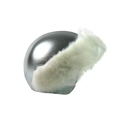 Image of Coolcasc EXCLUSIVE SILVER with white fur Multisport helmet cover