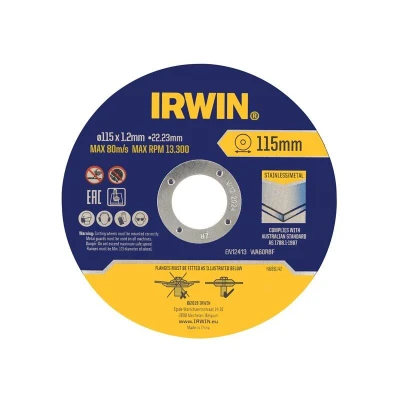 Image of Irwin Metal Cutting Disc 115x1.2x22.2mm Pack of 10