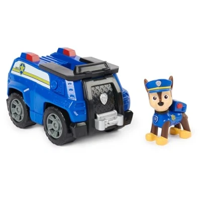 Image of Paw Patrol, Chase’s Patrol Cruiser, Toy Car with Collectible Action Figure, Sustainably Minded Kids’ Toys for Boys &amp; Girls Aged 3 and Up