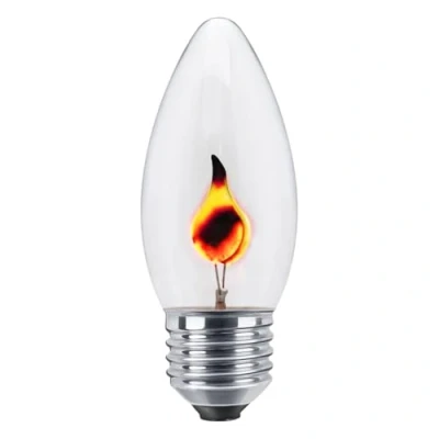 Image of Long Life Lamp Company 4 x 3w Flicker Flame Candle Light Bulb E27 Edison Screw