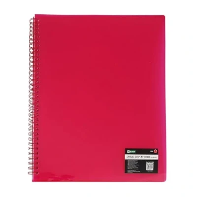 Image of D.RECT Display Book PP A4, 20 Pockets, Folder, Solid, Presentation Offer Folders, Spiral Book, Pink