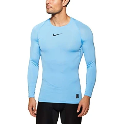 Image of Nike Men M Np Top Ls Comp Long Sleeved T Shirt University Blue/Black, 4X Large