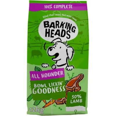Image of Barking Heads Complete Dry Dog Food 12kg Adult All Hounder Bowl Lickin&#039; Goodness Lamb Natural Everyday Immunity &amp; Vitality Vet Approved