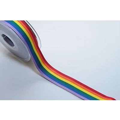 Image of Rainbow &quot;Pride&quot; Ribbon 25mm x 3 metres