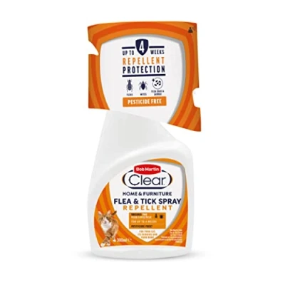 Image of Bob Martin Clear Flea Repellent Spray for the Home and Cats Controls Tick Infestations in Household (300ml)