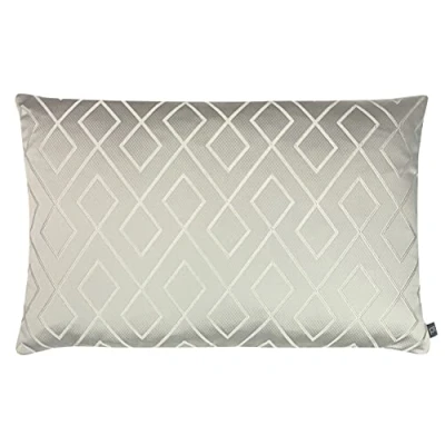 Image of Prestigious Textiles Pivot Geometric Jacquard Cushion Cover Silver One Size
