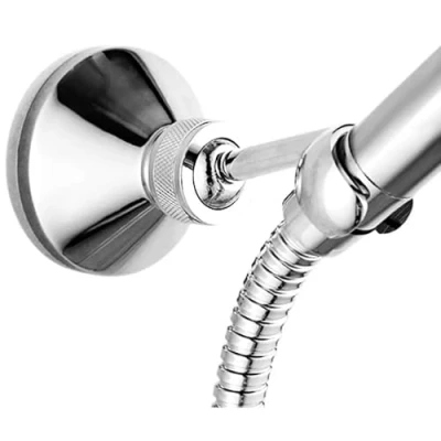 Image of Brass Adjustable Shower Head Holder Wall Mount Bracket, 360 Rotating Hose Holder, Chrome Plated Durable Design for Universal Handheld Showers