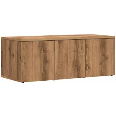 Image of vidaXL TV Cabinet/Media Bench Artisan Oak, Modern Design, 3 Drawer Storage, Living Room/Bedroom