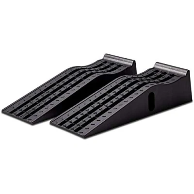 Image of Cartrend 10639 Car Ramp Set 3 Tonnes up to 235 mm Lifting Platform Plastic with Override Protection 2 Pieces, Black