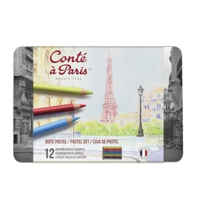 Image of Conte Pastel Pencils in Metal Boxes