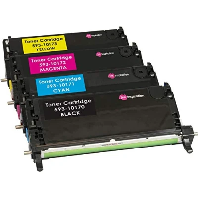 Image of Ink Inspiration Set of 4 Compatible Laser Toner Cartridges for Dell 3110, 3110cn, 3115, 3115cn 8,000 Pages