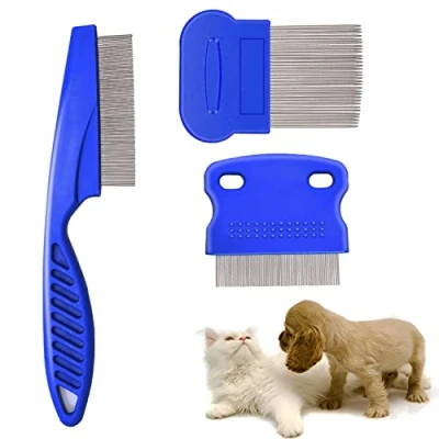 Image of Flea Comb for Cats Dogs, 3 PCS Lice Combs Fine Tooth Grooming Set Cat Dog Pets Float Hair Tear Marks Tick Removal Tool