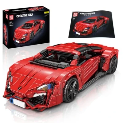 Image of Mould King 10117 MOC Technology Sports Car Kit, 1311 Pieces STEM Build Your Own Model Car,Building Blocks Kit for Adult Collector